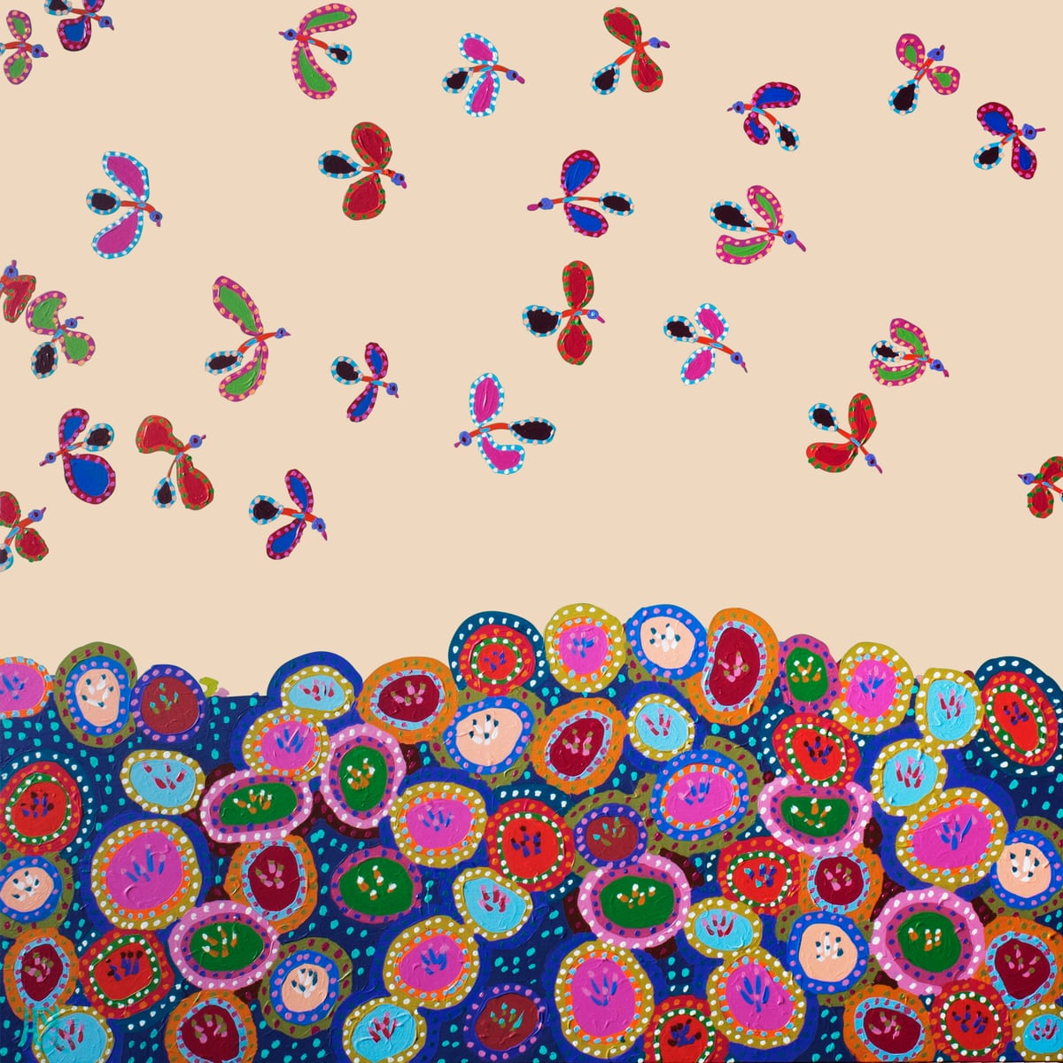 Happy World (pink) by Helen Joynson