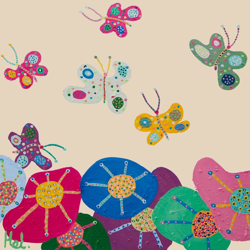 Butterflies Garden (pink) by Helen Joynson