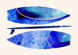 Indigo Surfboard Watercolor by Modern Tropical thumbnail
