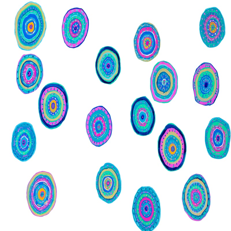 Orbs Dance (white) by Helen Joynson