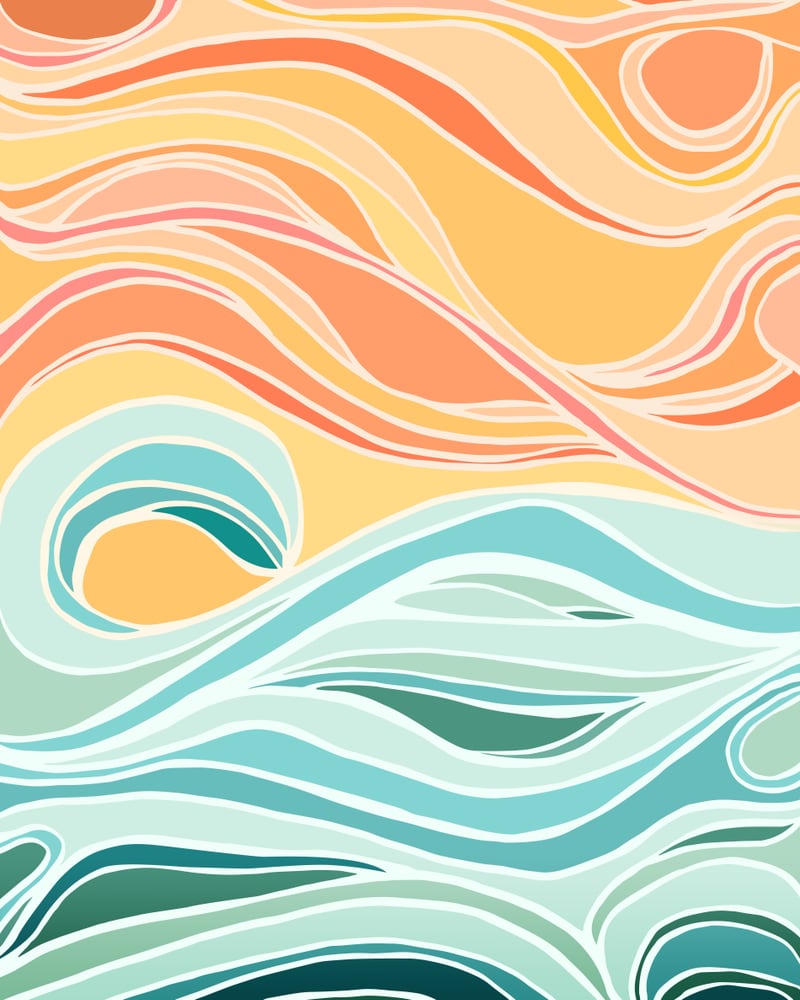 Sky And Sea Abstract by Modern Tropical