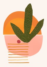 Desert Sunset With Cactus And Cherry by Modern Tropical thumbnail