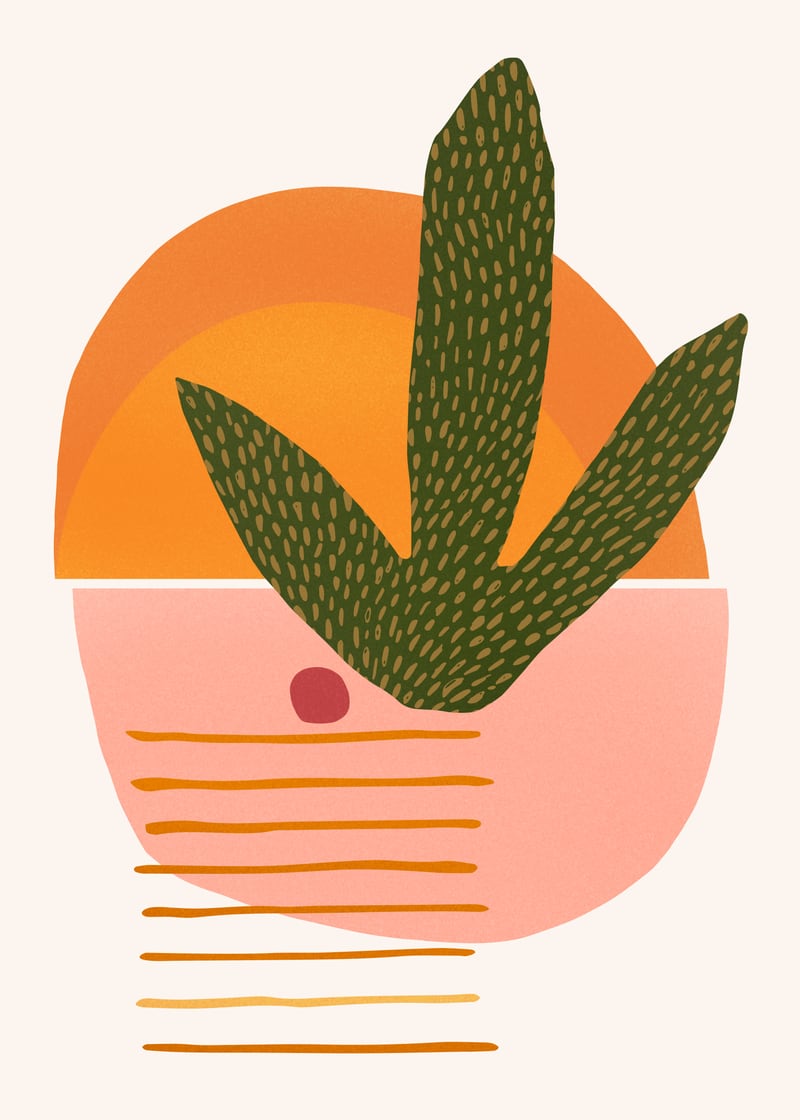 Desert Sunset With Cactus And Cherry by Modern Tropical