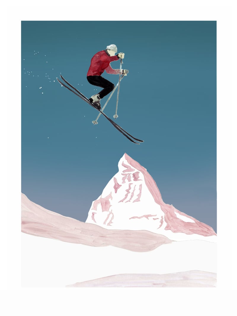 Mountain Love Skier by Mantika Studio
