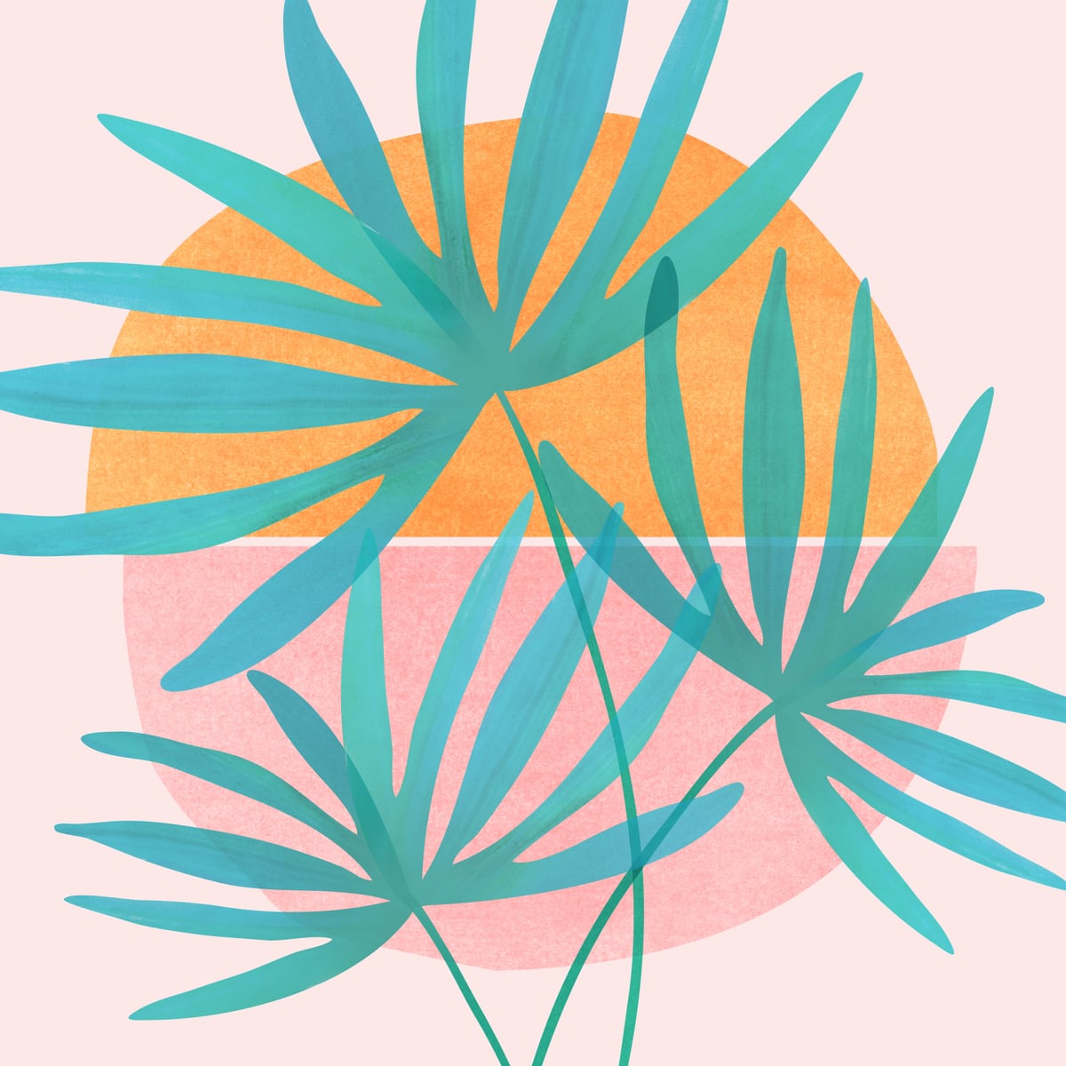 Retro Sunset Palms by Modern Tropical