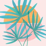 Retro Sunset Palms by Modern Tropical thumbnail