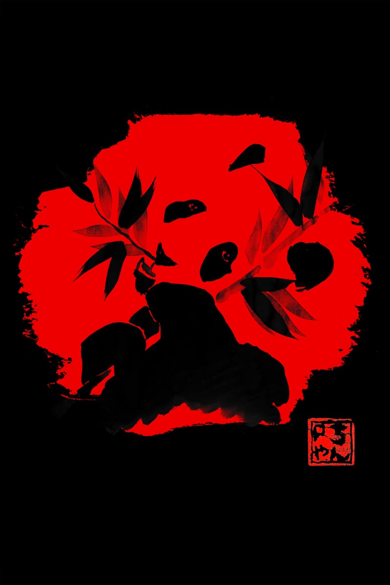 panda in red by pechane