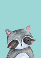 Woodland Racoon On Mint by lauradidthis thumbnail