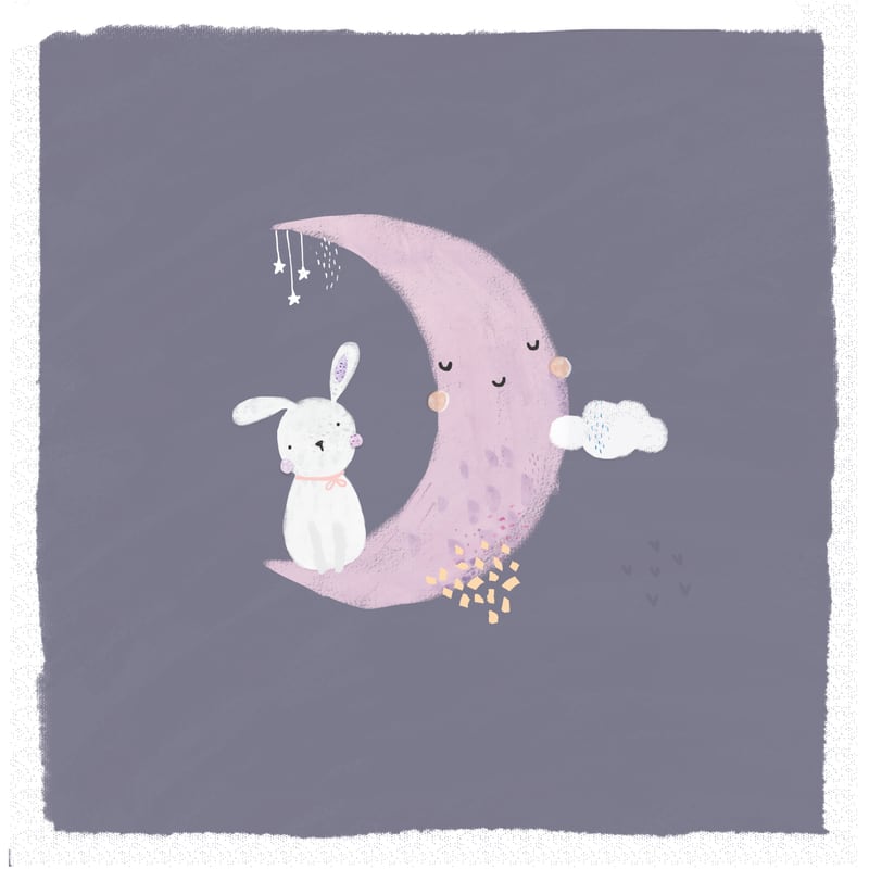 Baby Bunny And Moon B by lauradidthis
