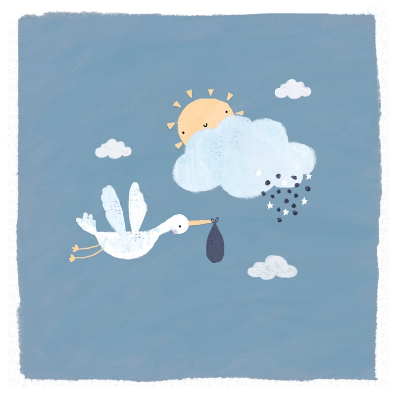 Baby Stork And Sun by lauradidthis