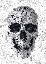 Doodle Skull by Ali Gulec thumbnail