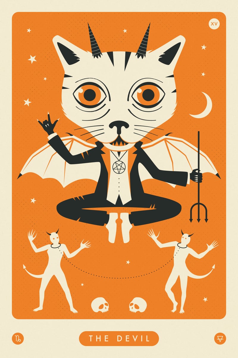 TAROT CARD CAT: THE DEVIL by Jazzberry Blue