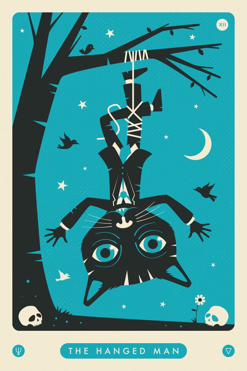 TAROT CARD CAT: THE HANGED MAN by Jazzberry Blue