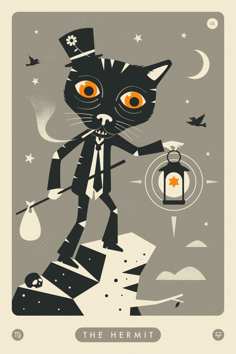 TAROT CARD CAT: THE HERMIT by Jazzberry Blue