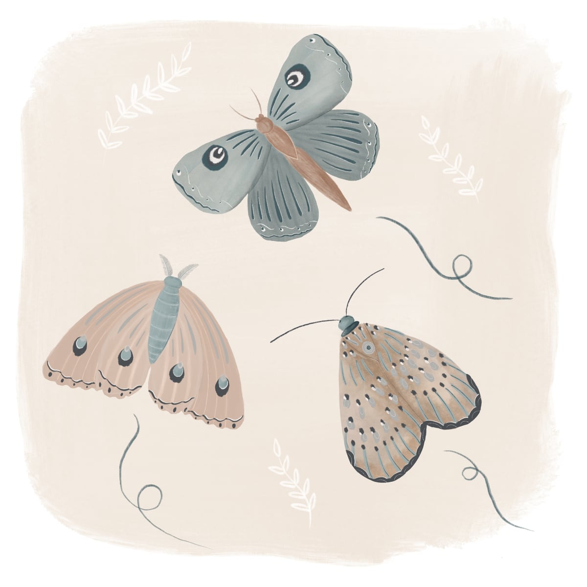 Moths in the moonlight  by Indico Designs