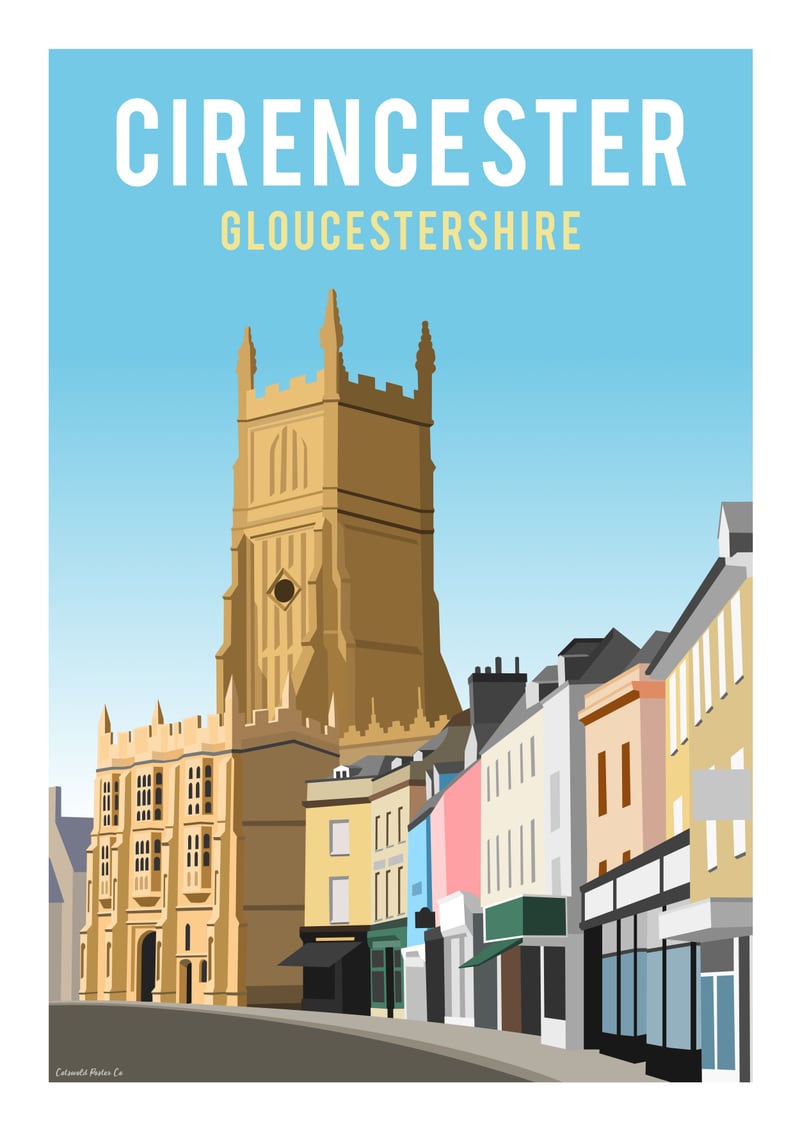 Cirencester Marketplace by Cotswold Poster Co	