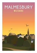 Malmesbury Sunset by Cotswold Poster Co	 thumbnail