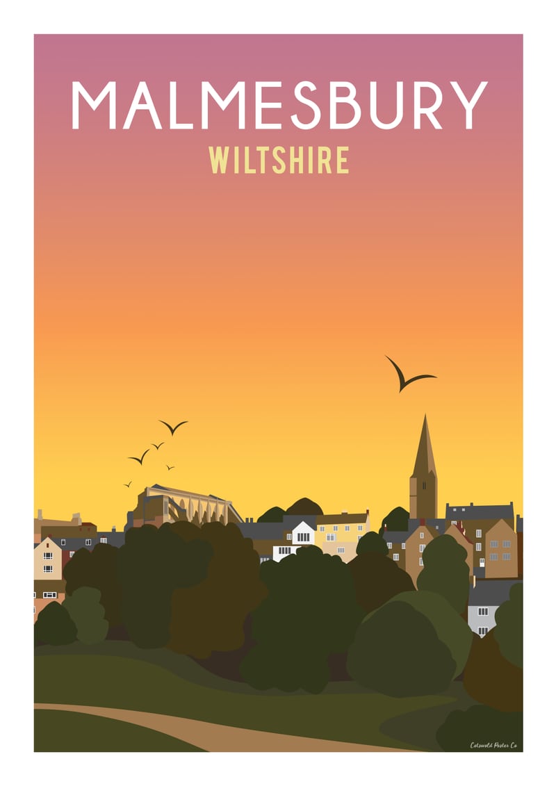 Malmesbury Sunset by Cotswold Poster Co	