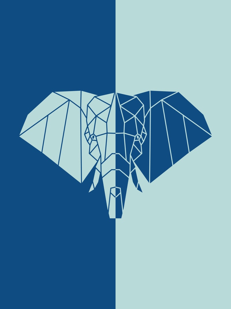 ELEPHANT IN BLUE ! POLYGON ART by Monica Amorim