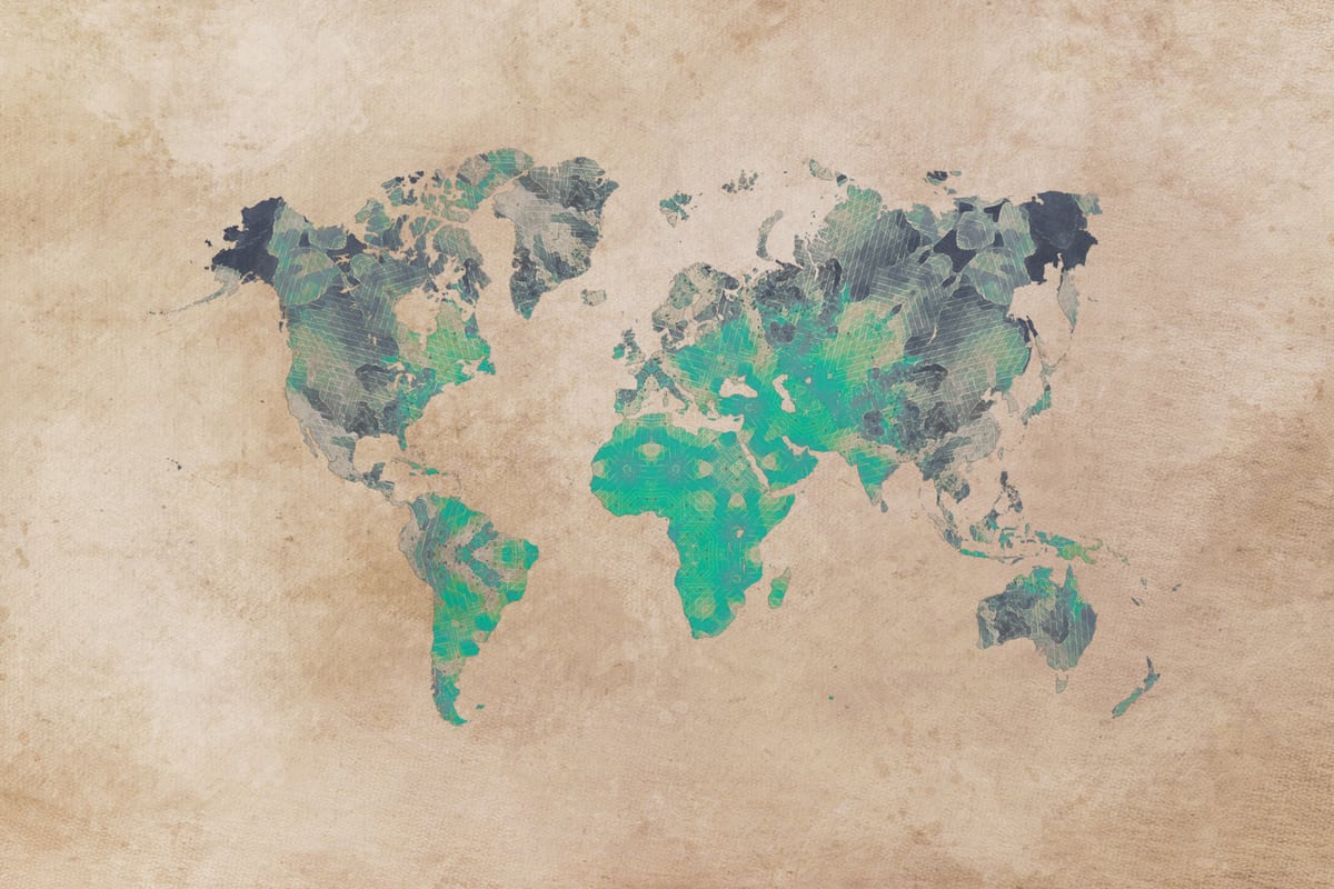 world map green by JBJart