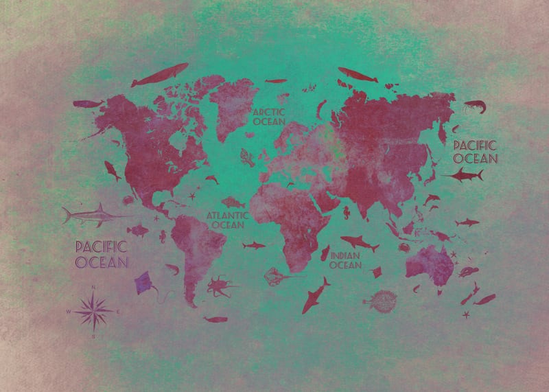 World Map text green by JBJart