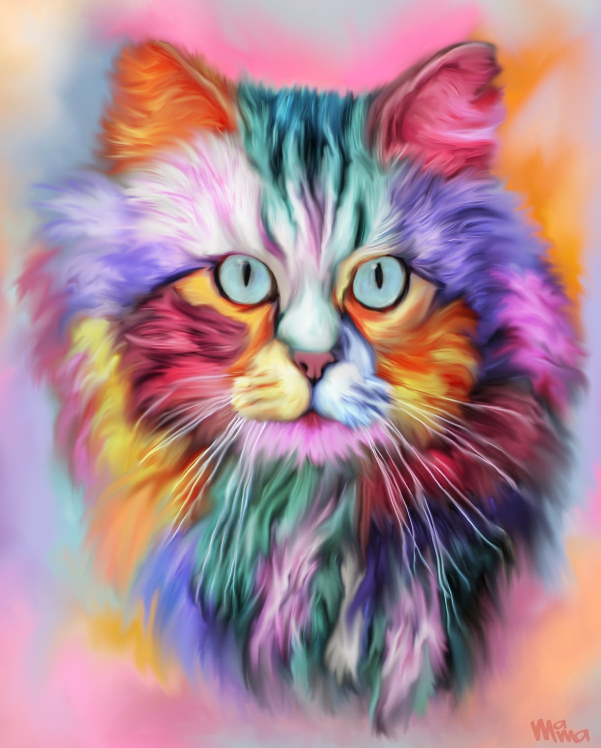 Rainbow Cat by MariaMataArt