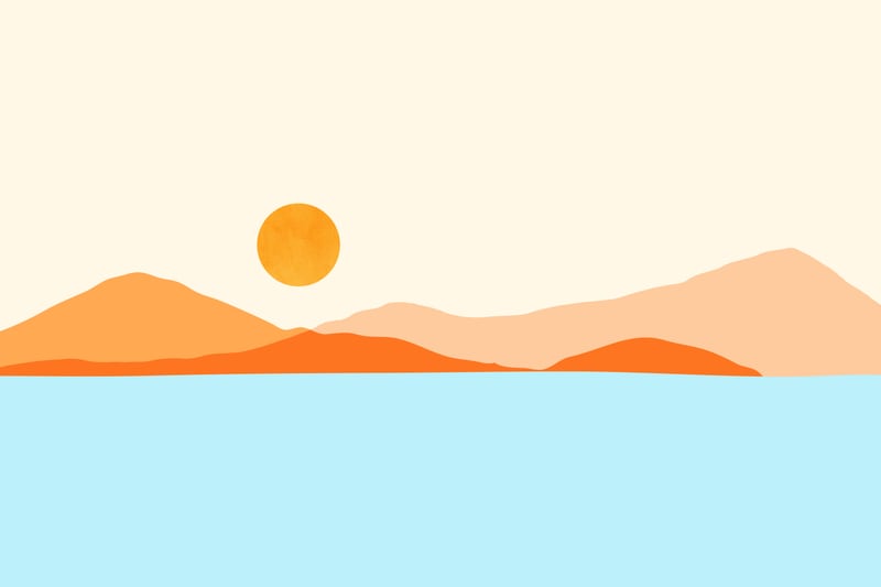Desert Sea Minimal Landscape by Modern Tropical