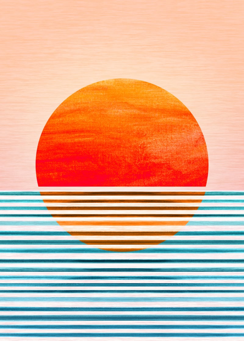 Geometric Minimalist Sunset by Modern Tropical
