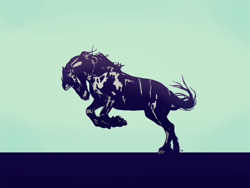 Dark Blue Stallion by Hypathie Aswang
