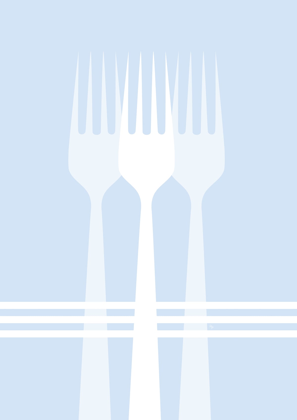 Blue Forks by Martina