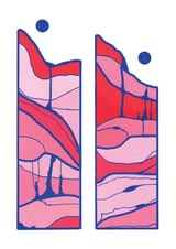 Red Geology Volcanic Cross Section by Amy Louise Baker thumbnail