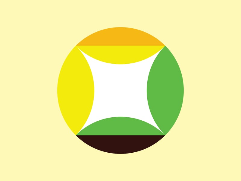 Geometric Shapes No. 21 - yellow, green & orange by Gary Andrew Clarke