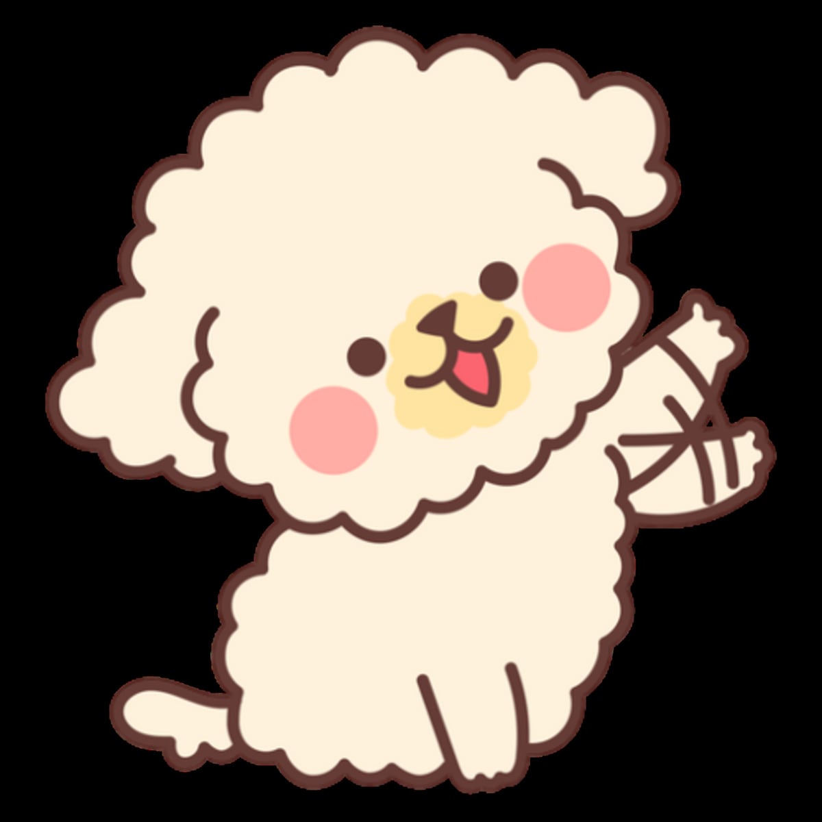 Cute Dog Happily Waving His Paw  by kyokyyosei