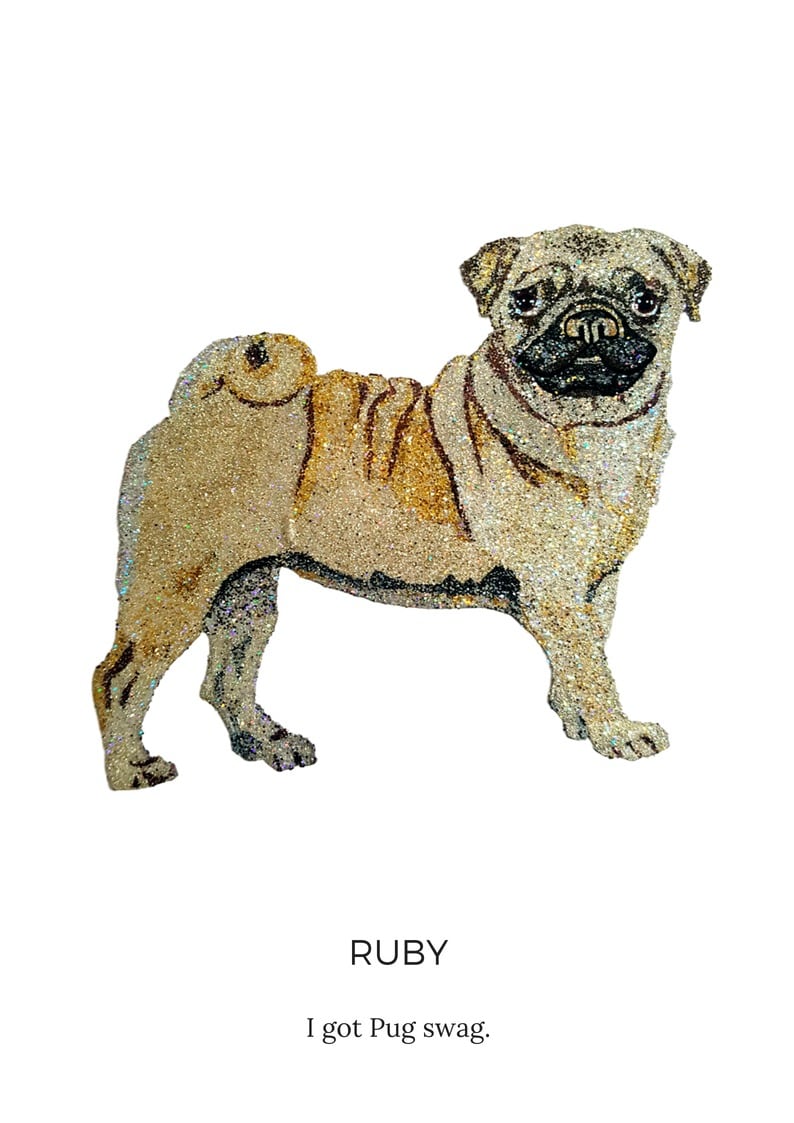 Ruby Pug Swag  by Glitterbug Gifts