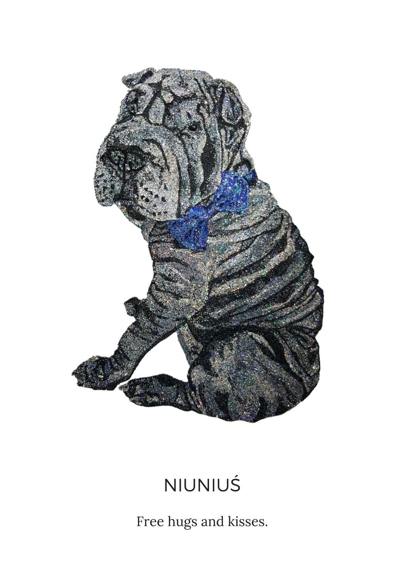Niuniuś Sharpei Hugs and Kisses  by Glitterbug Gifts