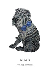 Niuniuś Sharpei Hugs and Kisses  by Glitterbug Gifts thumbnail