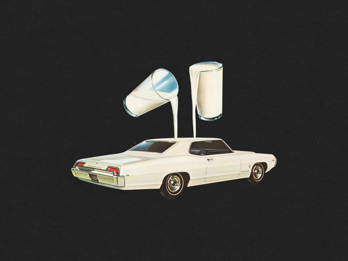 White Car by LennyCollageArt