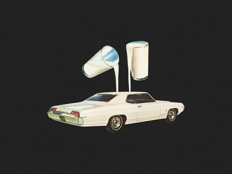 White Car by LennyCollageArt