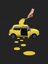 Yellow Car by LennyCollageArt thumbnail