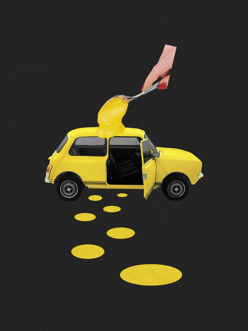 Yellow Car by LennyCollageArt