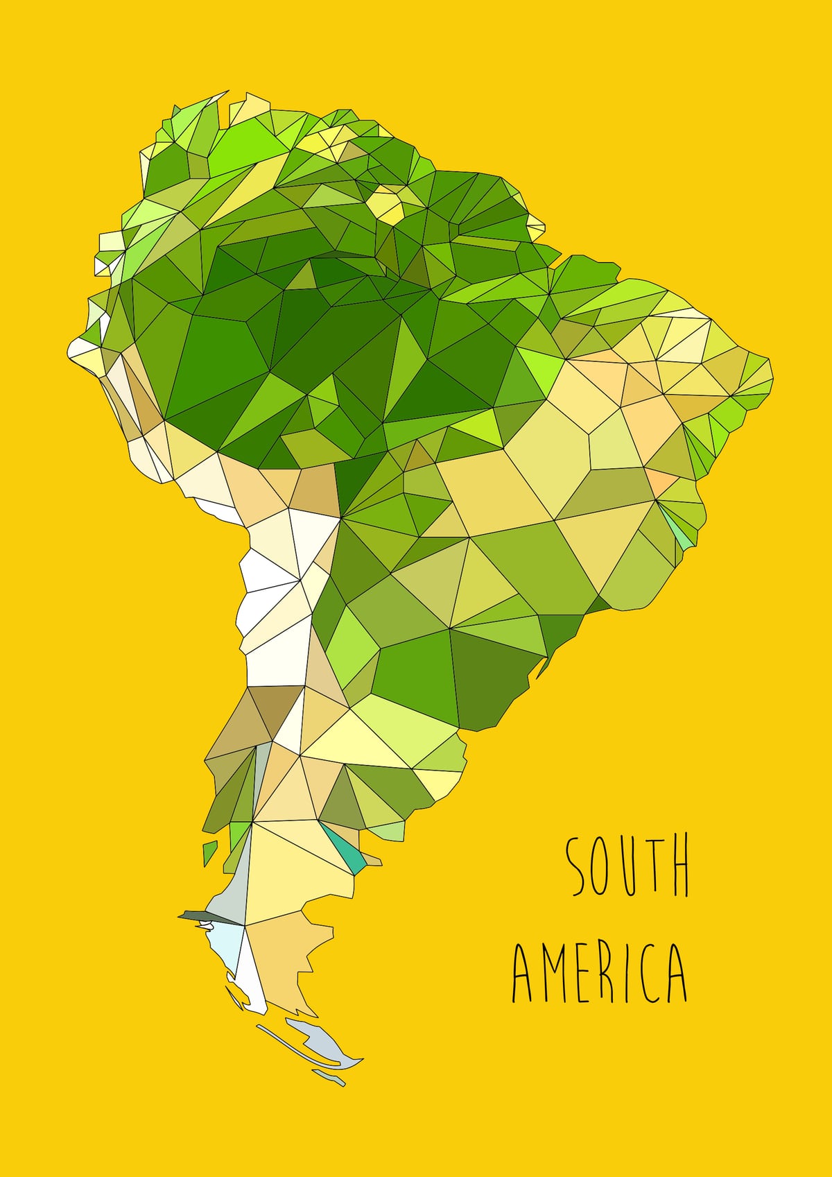 SOUTH AMERICA – Yellow  by Estampe & Co
