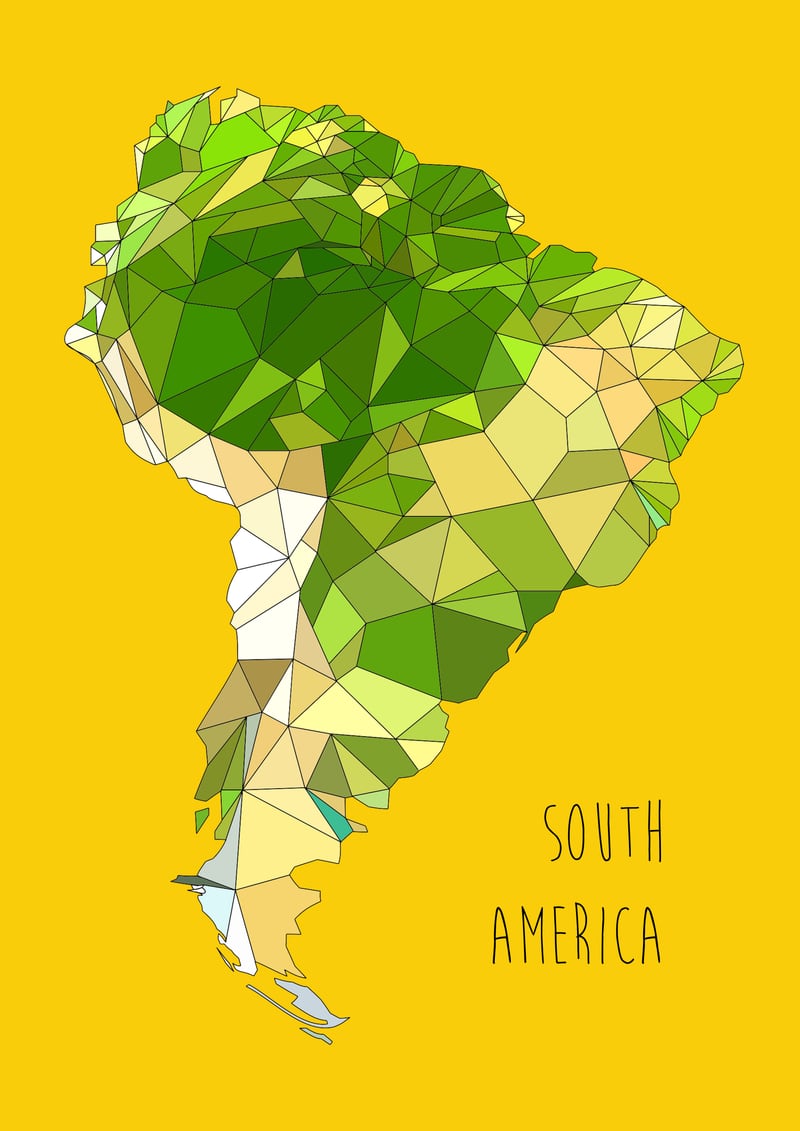 SOUTH AMERICA – Yellow  by Estampe & Co