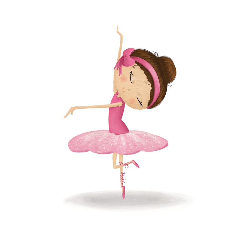 Adorable Twirling Ballerina Nursery Print by Macks Illustrations