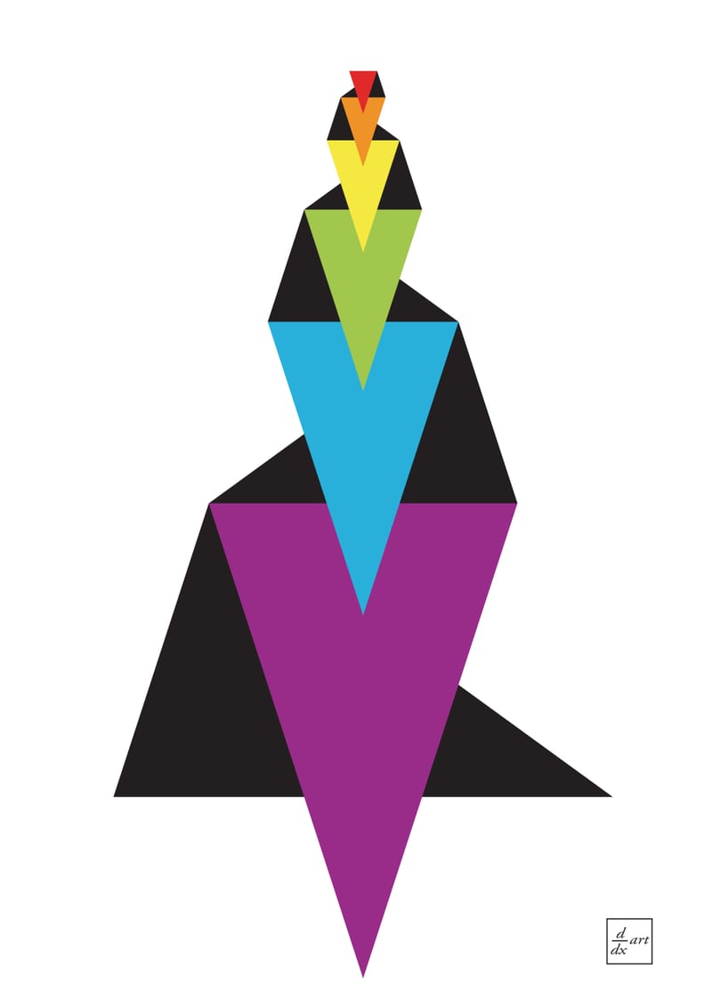 Fibonacci Triangles Version II by d/dx art