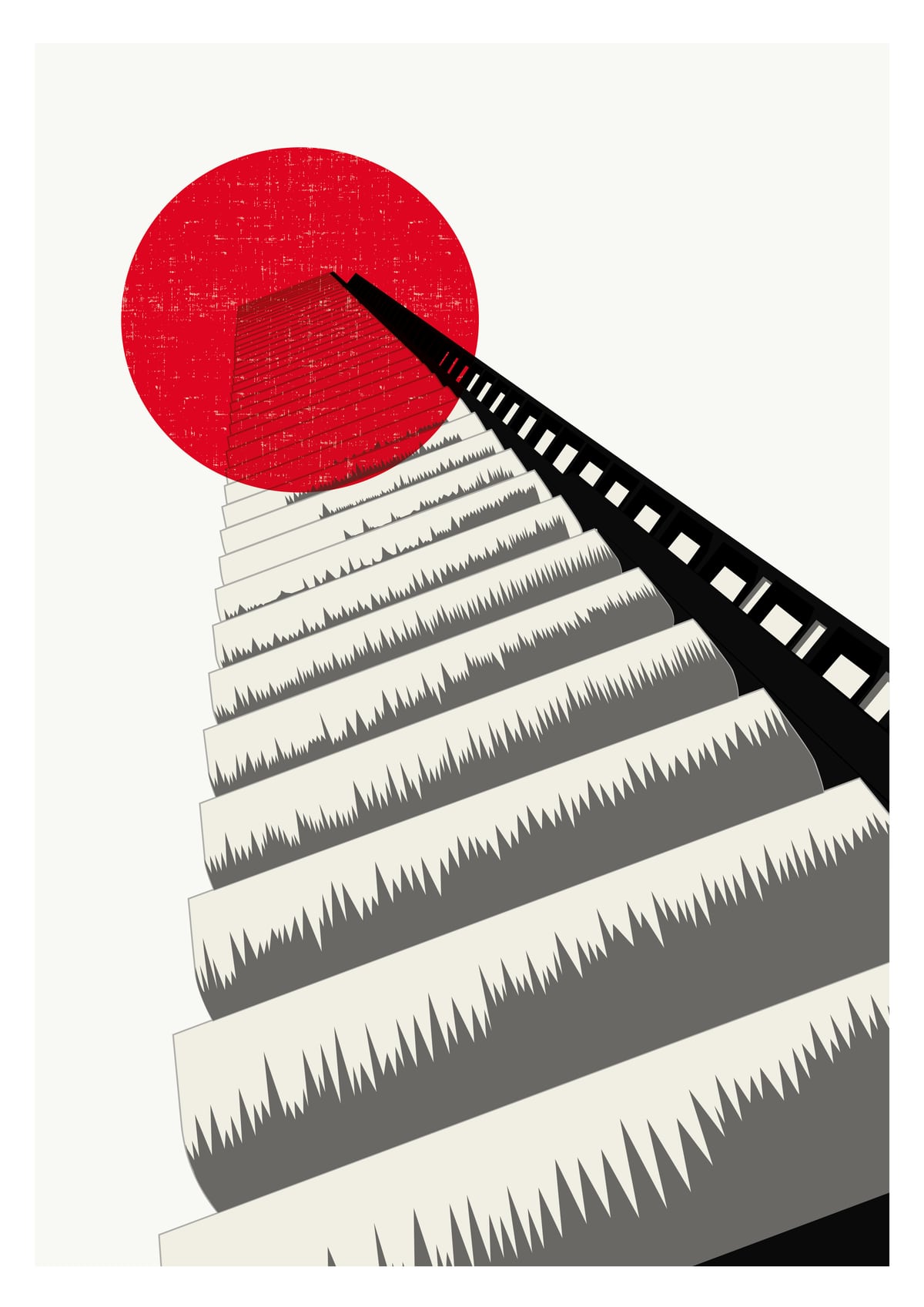 Blood Moon Barbican Illustrated Art Print of London by Eye for London Prints