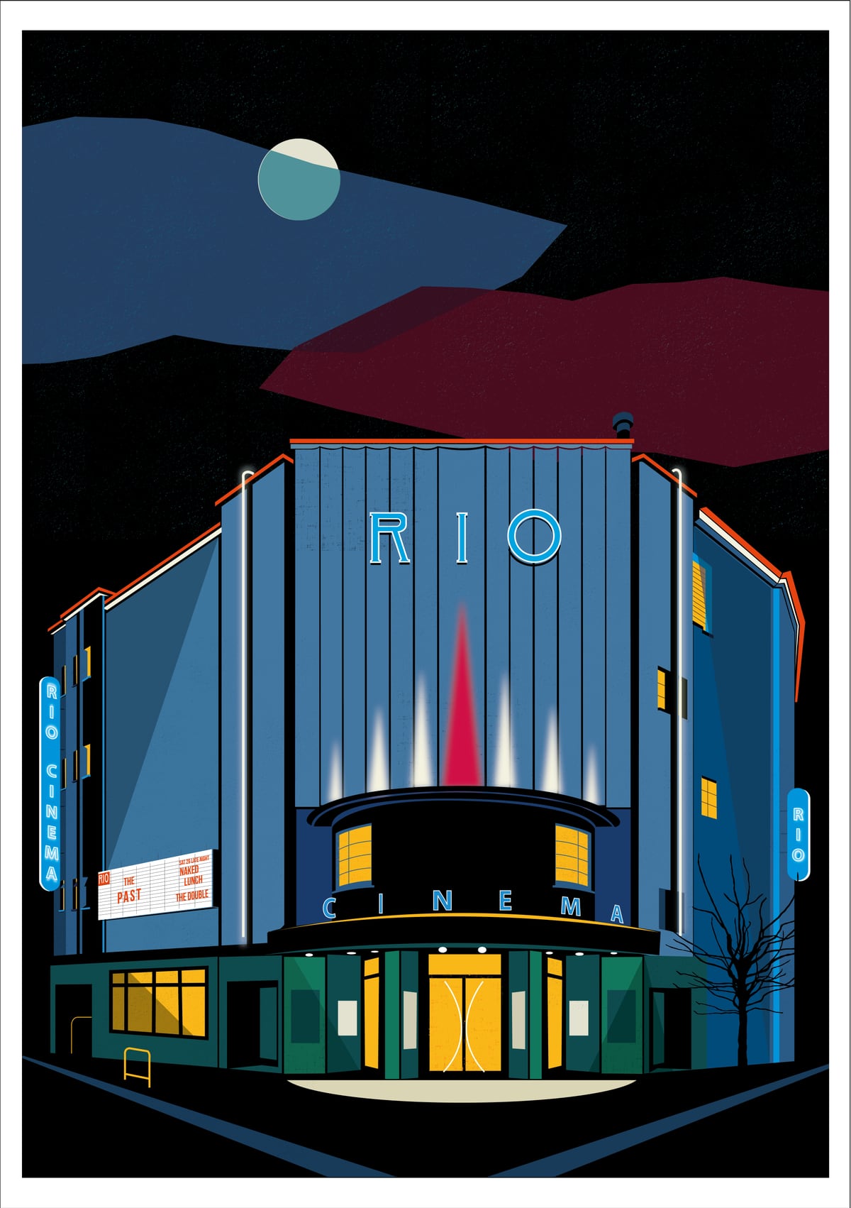 Rio Cinema Art Print. Illustrated Posters of London by Eye for London Prints