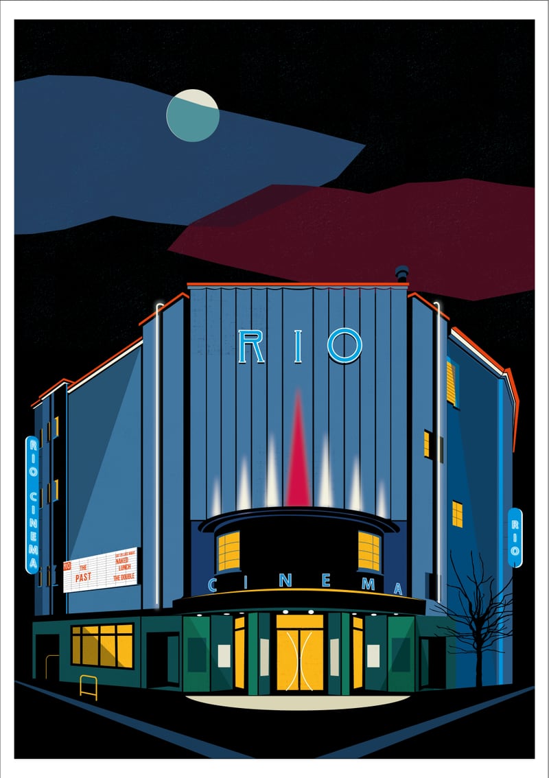 Rio Cinema Art Print. Illustrated Posters of London by Eye for London Prints