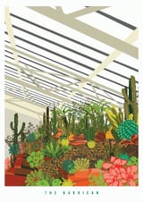 The Barbican Conservatory Illustrated Art Print of London by Eye for London Prints thumbnail