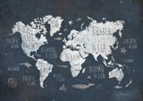 World Map- Rusty Blue by Mike Koubou thumbnail