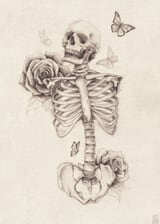 Skeleton and Roses by Mike Koubou thumbnail